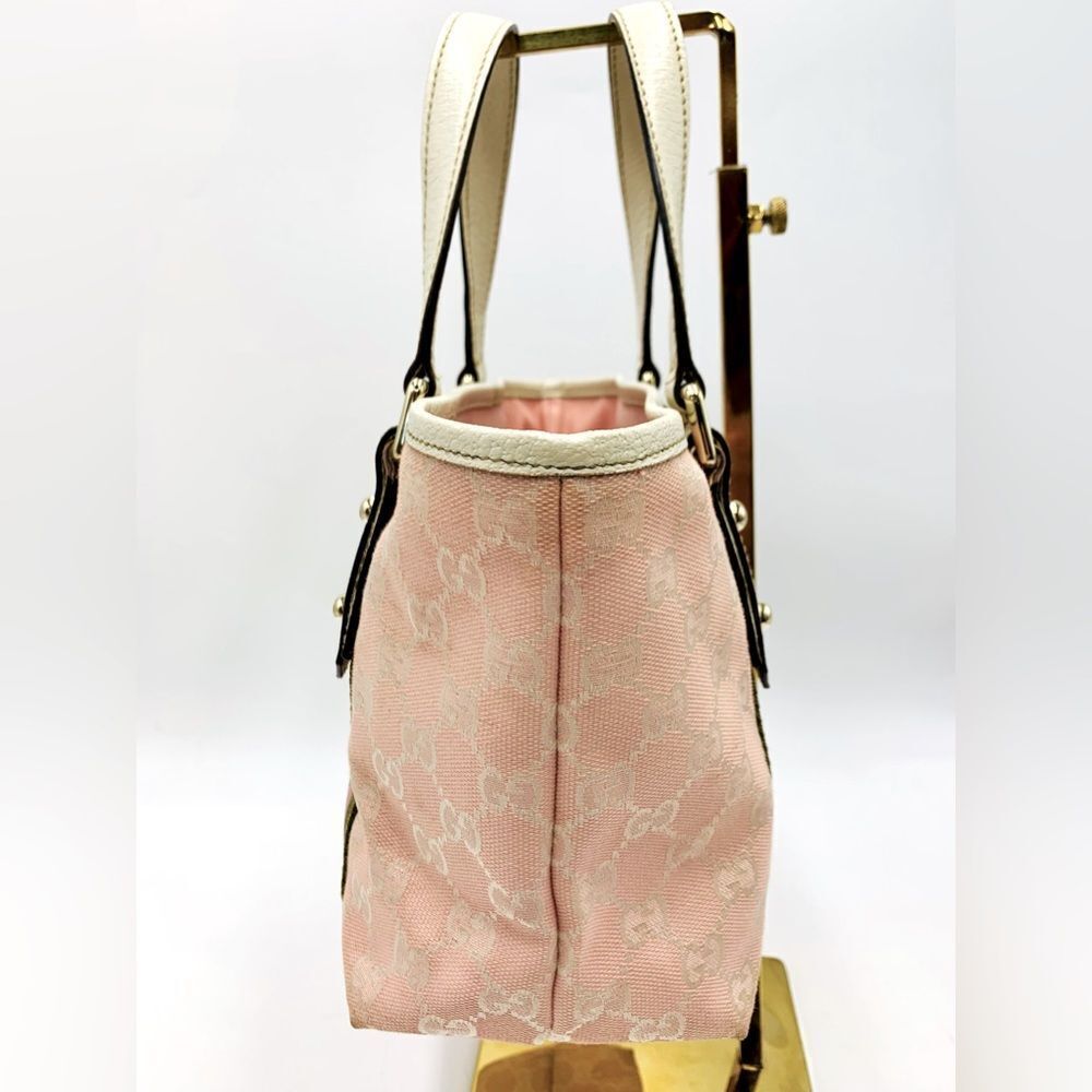 Auth Gucci Jolicoeur Pink Mini Canvas Tote with Charm - Picture 12 of 16
